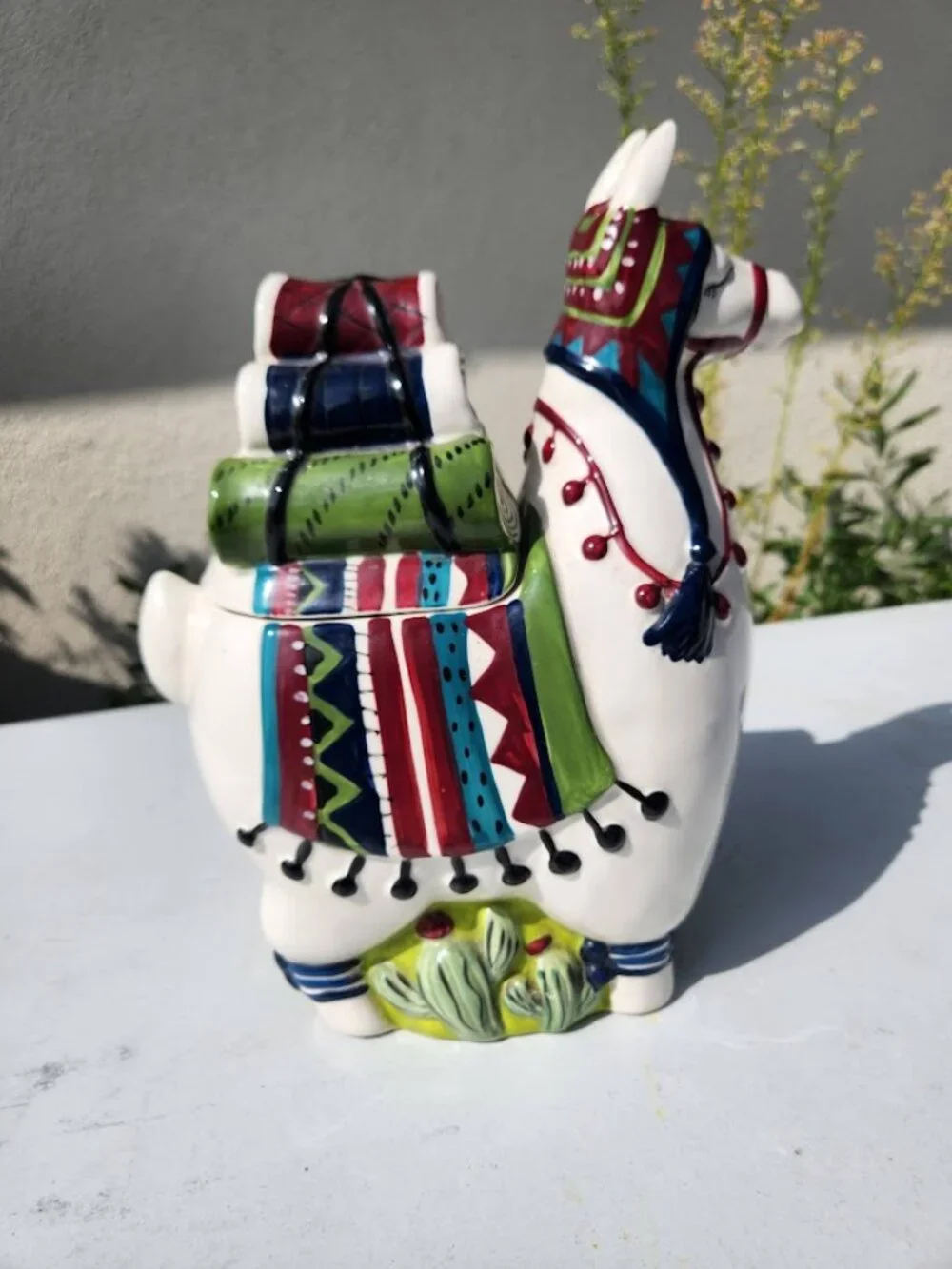 Blue Sky Ceramic Llama Alpaca Cookie Jar Kitchen Decor Decorations 11.5